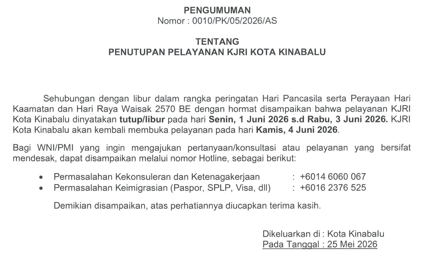 Pengumuman
